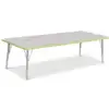 Berries® Driftwood Gray Top Activity Tables, Rectangle 30" X 72", Elementary Height-Key Lime