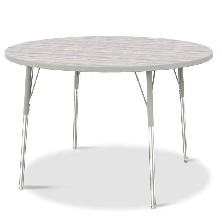 Berries® Driftwood Gray Top Activity Tables, Round 48" Adult Height-Gray