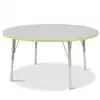 Berries® Driftwood Gray Top Activity Tables, Round 48" Elementary Height-Key Lime