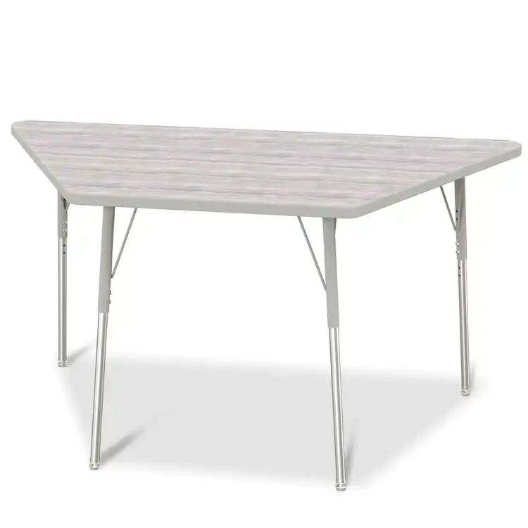 Berries® Driftwood Gray Top Activity Tables, Trapezoid 30" X 60", Adult Height-Gray