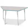 Berries® Driftwood Gray Top Activity Tables, Trapezoid 30" X 60", Elementary Height-Coastal Blue