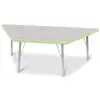 Berries® Driftwood Gray Top Activity Tables, Trapezoid 30" X 60", Elementary Height-Key Lime
