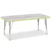 Berries® Driftwood Top Activity Table, Rectangle 24" X 48", Elementary Height-Key Lime
