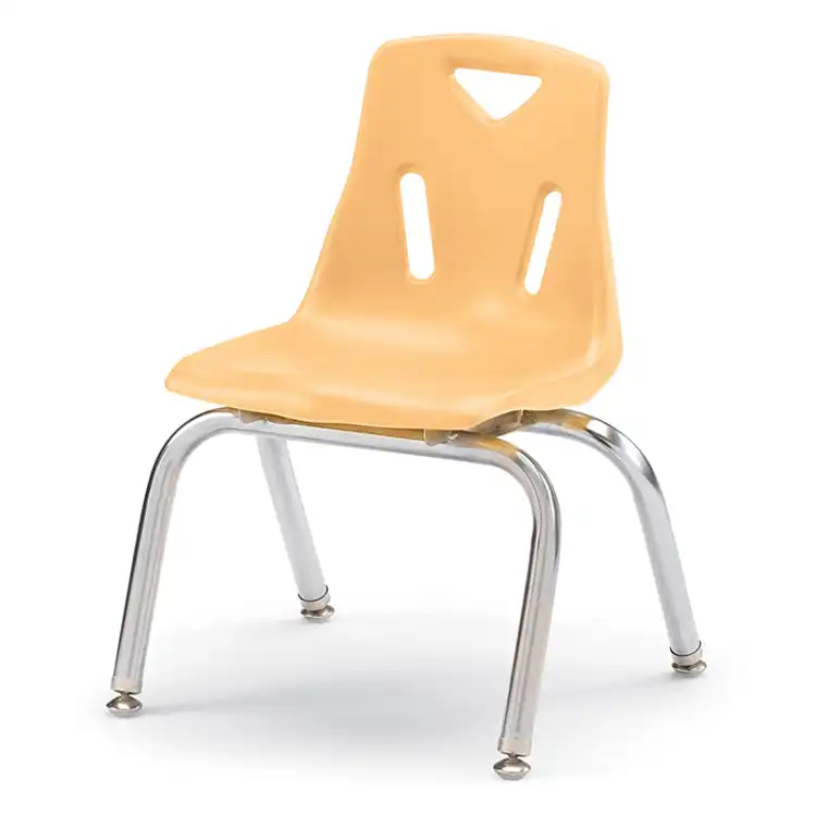 Berries® Plastic Chairs with Chrome Legs, Camel, 12"