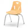 Berries® Plastic Chairs with Chrome Legs, Camel, 16"