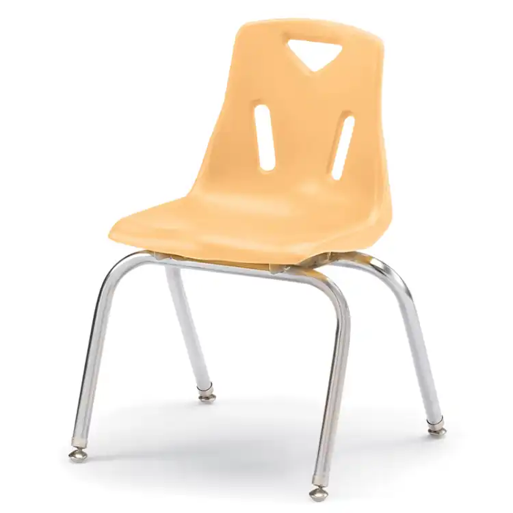 Berries® Plastic Chairs with Chrome Legs, Camel, 16"