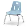 Berries Plastic Chairs with Chrome Legs, Coastal Blue, 10"