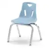 Berries Plastic Chairs with Chrome Legs, Coastal Blue, 14"