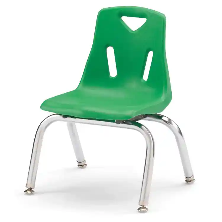 Berries® Plastic Chairs with Chrome Legs, Green, 10"