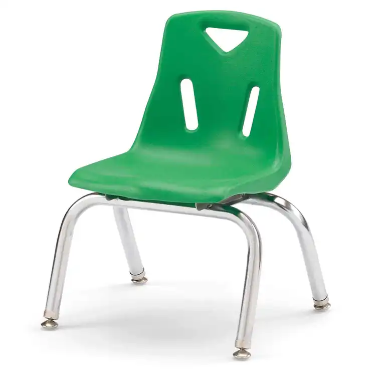 Berries® Plastic Chairs with Chrome Legs, Green, 10"