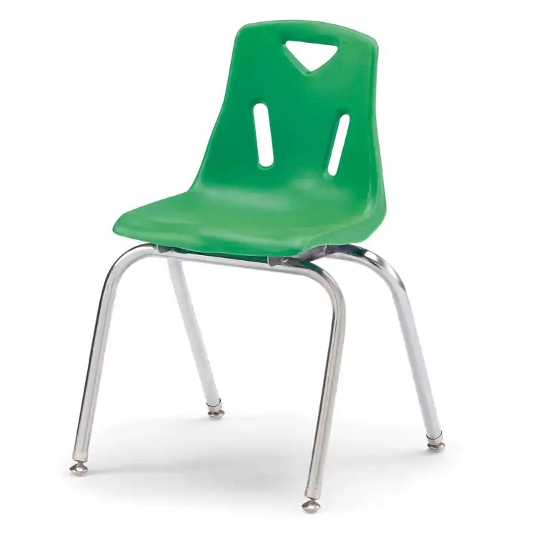 Berries® Plastic Chairs with Chrome Legs, Green, 18"