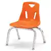 Berries® Plastic Chairs with Chrome Legs, Orange, 10"
