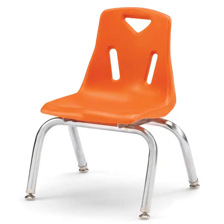 Berries® Plastic Chairs with Chrome Legs, Orange, 10"