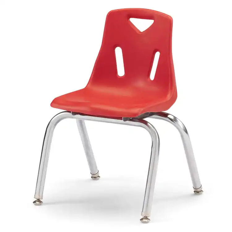 Berries® Plastic Chairs with Chrome Legs, Red, 14"