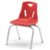Berries® Plastic Chairs with Chrome Legs, Red, 16"
