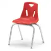 Berries® Plastic Chairs with Chrome Legs, Red, 18"