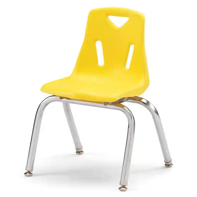 Berries® Plastic Chairs with Chrome Legs, Yellow, 14"