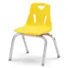 Berries® Plastic Chairs with Chrome Legs, Yellow, 14"