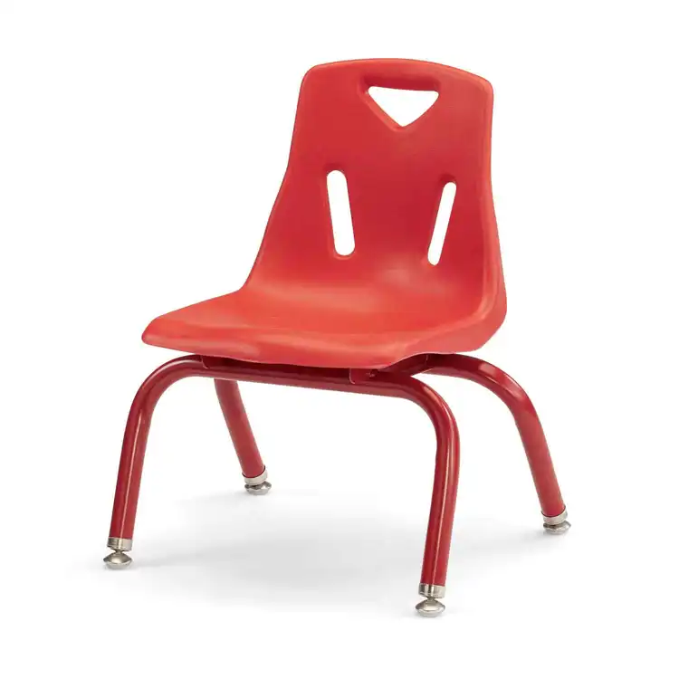 Berries® Plastic Chairs with Powder Coated Legs, Red, 10"