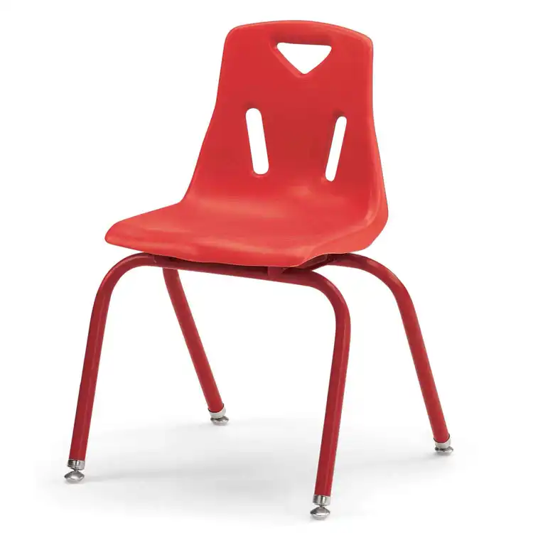 Berries® Plastic Chairs with Powder Coated Legs, Red, 16"