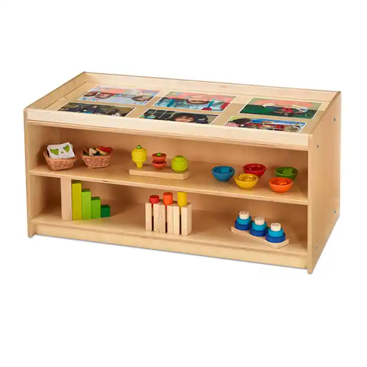 Becker's Infant & Toddler Look-and-See Double-Sided Shelf, Exposed Hardware