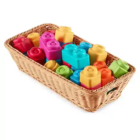 Plastic Woven Basket with Handles - Multi-Use