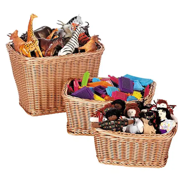 Rectangular Nesting Plastic Woven Baskets