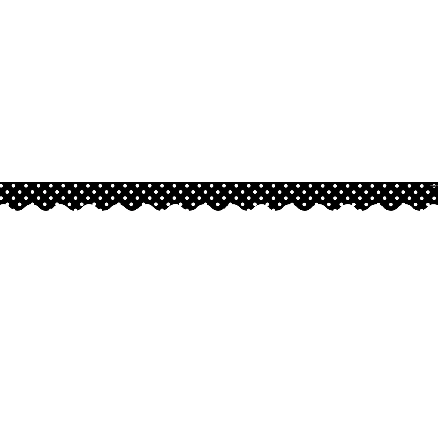 Black Mini Polka Dots Scalloped Border Trim | Becker's