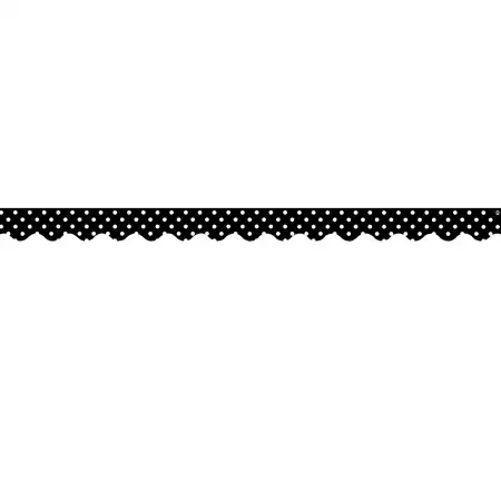 Black Mini Polka Dots Scalloped Border Trim