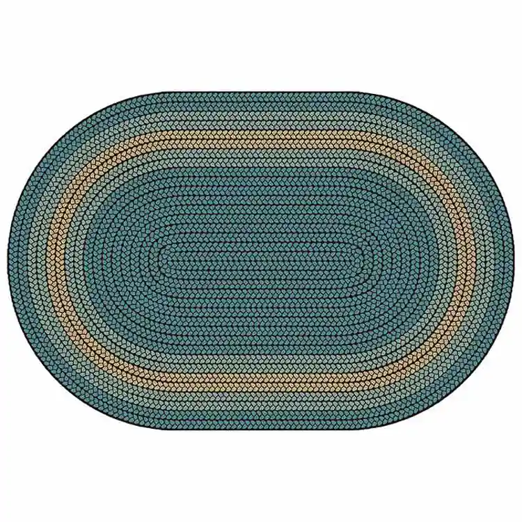 Braidful Nature Colors Rug, Oval 6' x 9', Teal