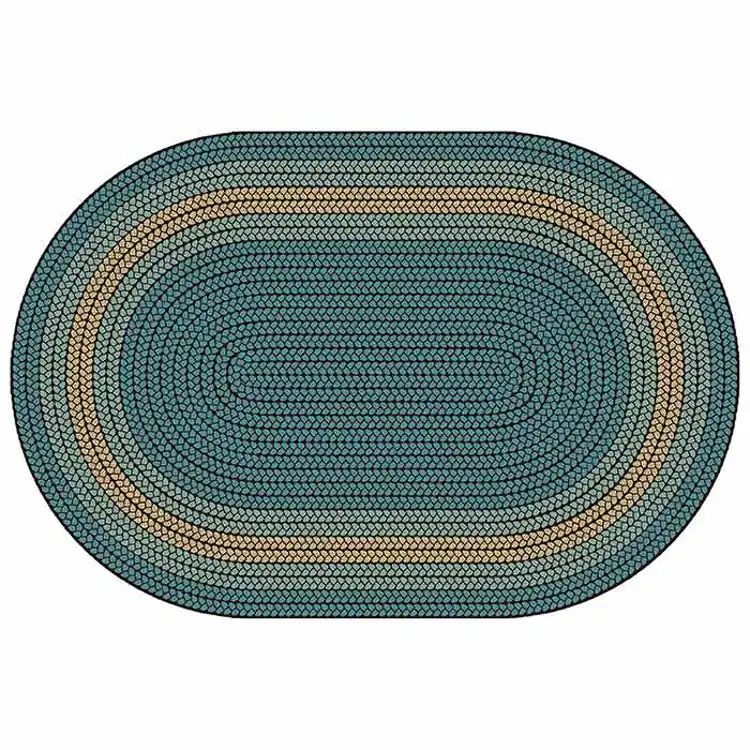 Braidful Nature Colors Rug, Oval 6' x 9', Teal