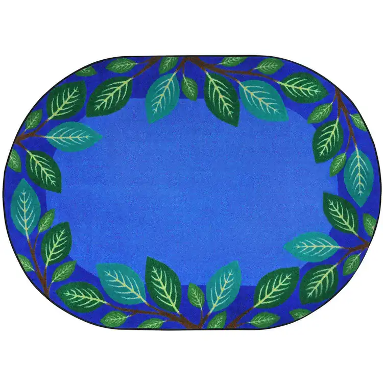 Breezy Branches Rug, Blue, Oval 5'4" x 7'8"