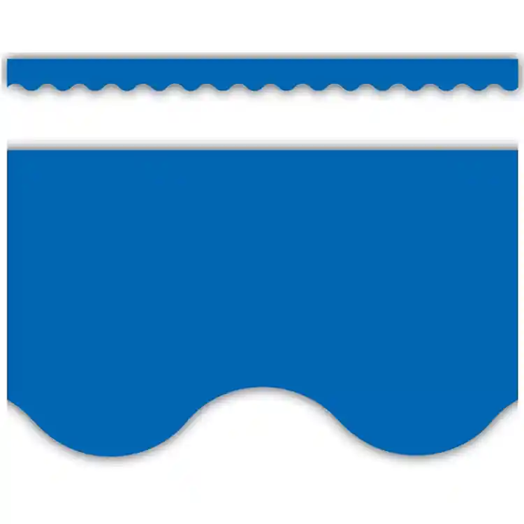 Bright Colored Scalloped Borders, Blue
