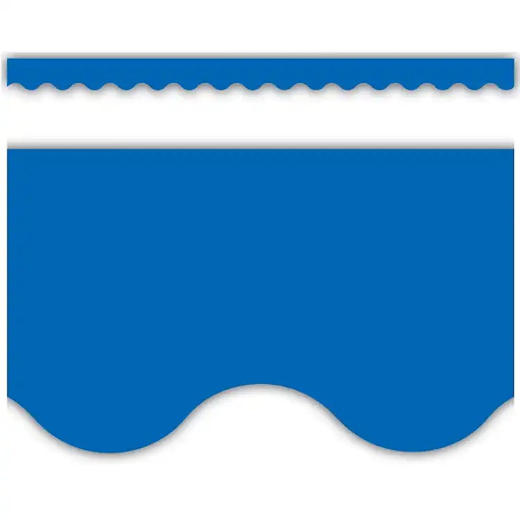 Bright Colored Scalloped Borders, Blue