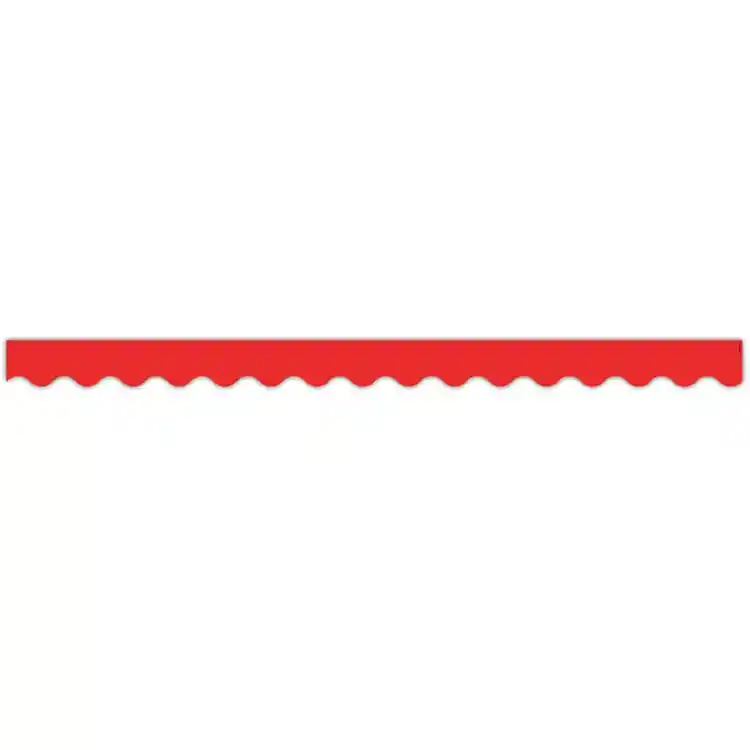 Bright Colored Scalloped Borders, Red