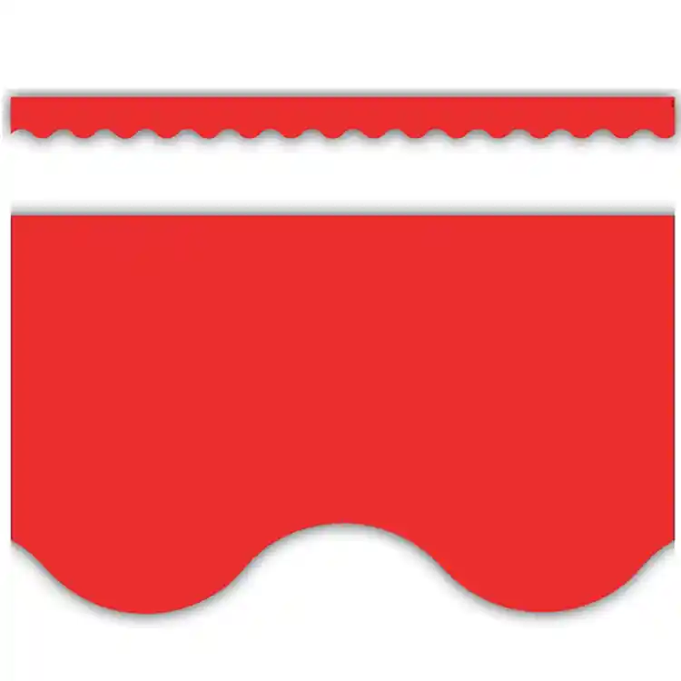 Bright Colored Scalloped Borders, Red