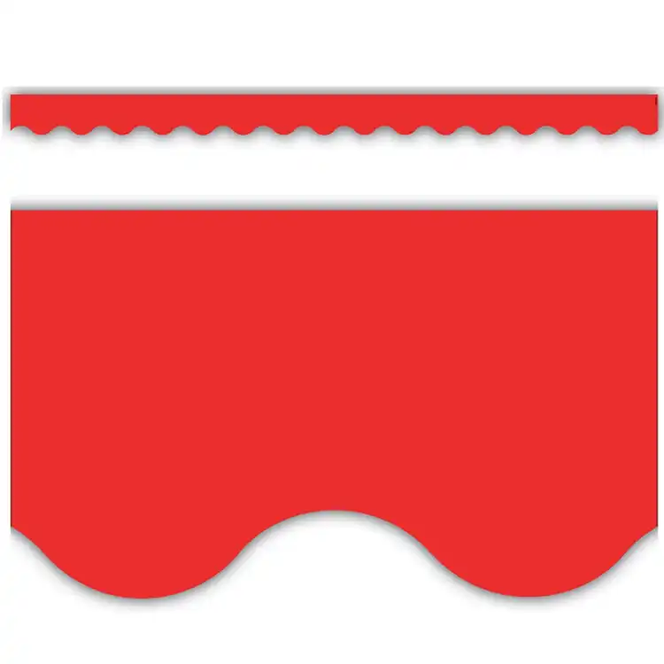 Bright Colored Scalloped Borders, Red