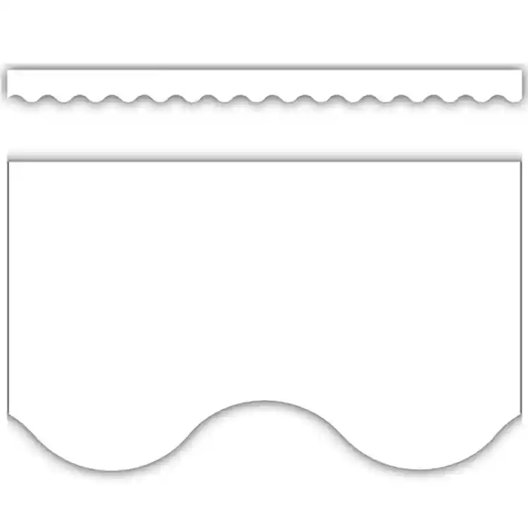 Bright Colored Scalloped Borders, White