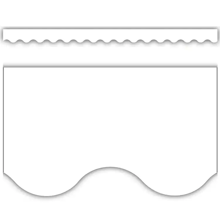 Bright Colored Scalloped Borders, White