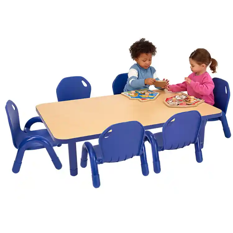 Becker's Beginnings Infant & Toddler Activity Table, Rectangle 30" x 48", Blue