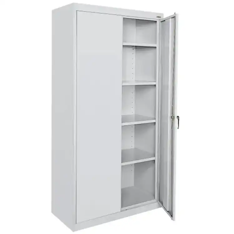 Storage Cabinet with Adjustable Shelves, Gray, 18"D x 72"H, 4 Shelves