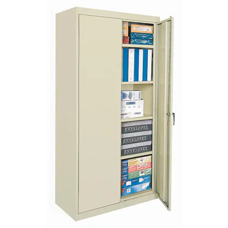 Storage Cabinet with Adjustable Shelves, Putty, 18"D x 72"H, 4 Shelves