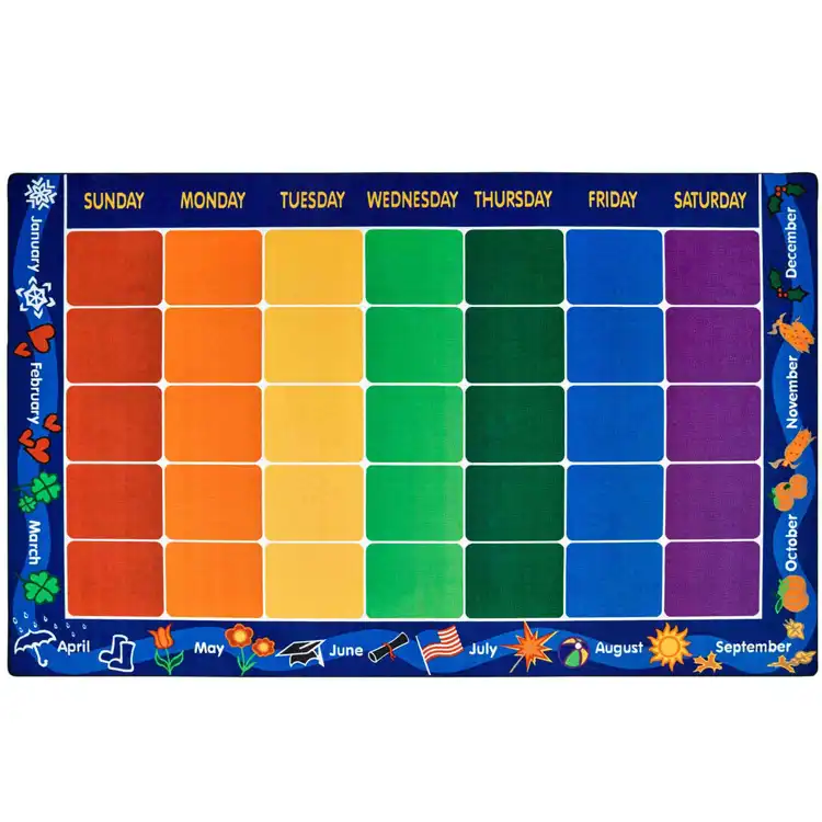 Calendar Classroom Rug, Rectangle 8'4" x 13'4"