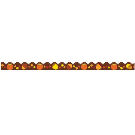 Acorns & Pumpkins Scalloped Border