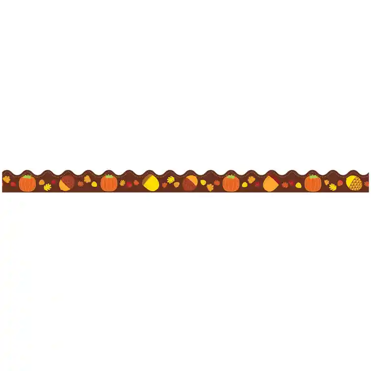 Acorns & Pumpkins Scalloped Border