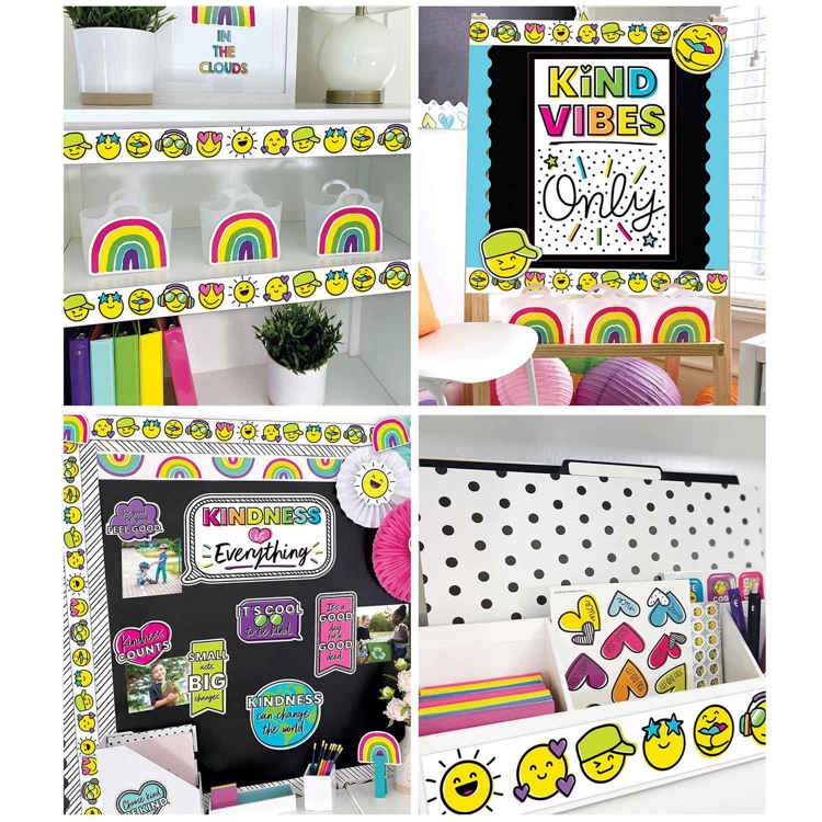 Kind Vibes Smiley Faces Straight Borders