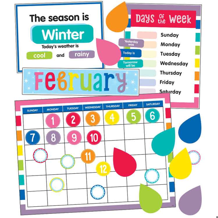 Hello Sunshine Calendar Bulletin Board Set Becker's