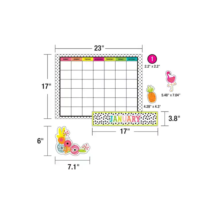 Simply Stylish Tropical Pineapple Calendar Bulletin Board Set