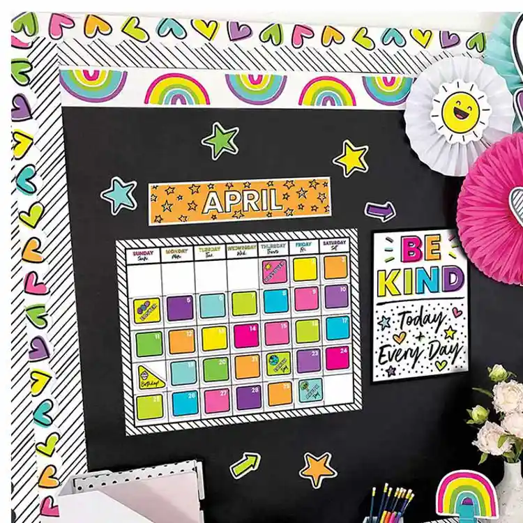 Kind Vibes Calendar Bulletin Board Set