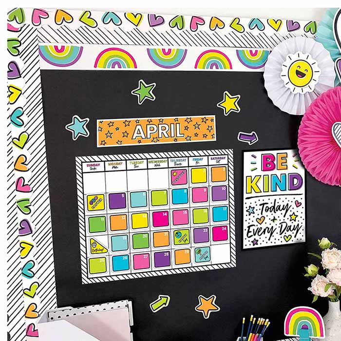 Kind Vibes Calendar Bulletin Board Set | Becker's kind-vibes-calendar-bulletin-board-set-becker-s